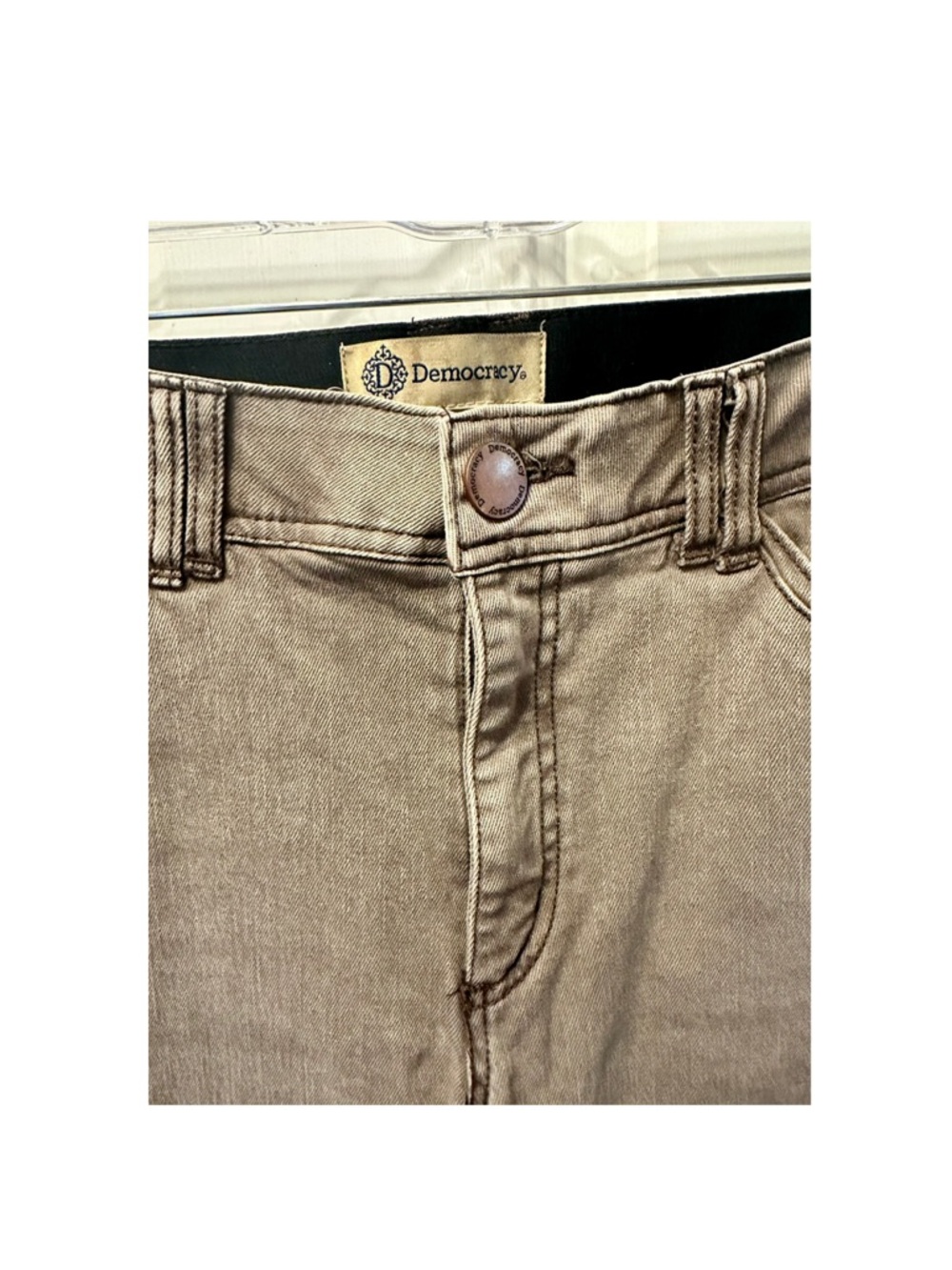 Democracy Straight Leg Jeans in Taupe - Picture 2 of 4